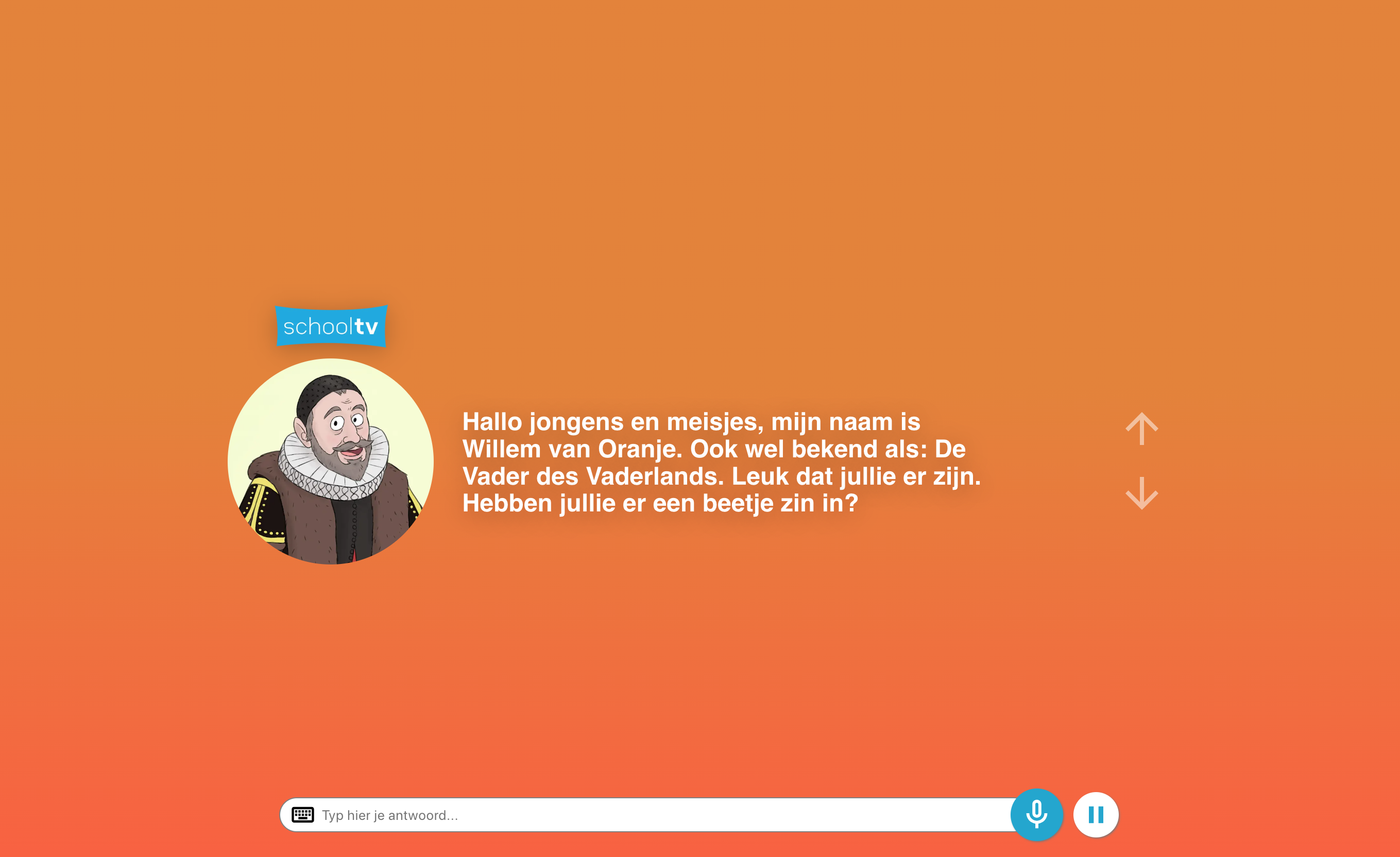 Screenshot van Willem van Oranje voice website